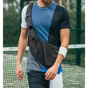 Unisex Sling Crossbody Bag Heathered Gray Multi Pocket Travel Chest Pack Utility